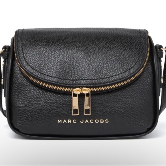 Marc Jacobs Handbags - Marc Jacobs The Groove mini messenger Crossbody Bag Black in Gold Accents